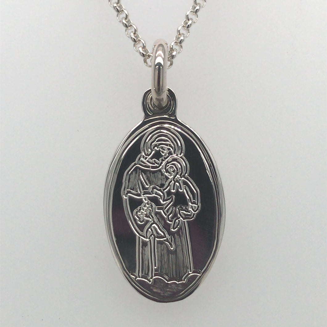 Sterling Silver St Anthony Medal with chain