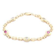 Load image into Gallery viewer, 9ct Yellow Gold Bracelet with 5 Birthstones Made To Order
