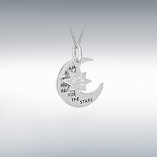 Load image into Gallery viewer, Sterling Silver Moon and Star Cz Pendant
