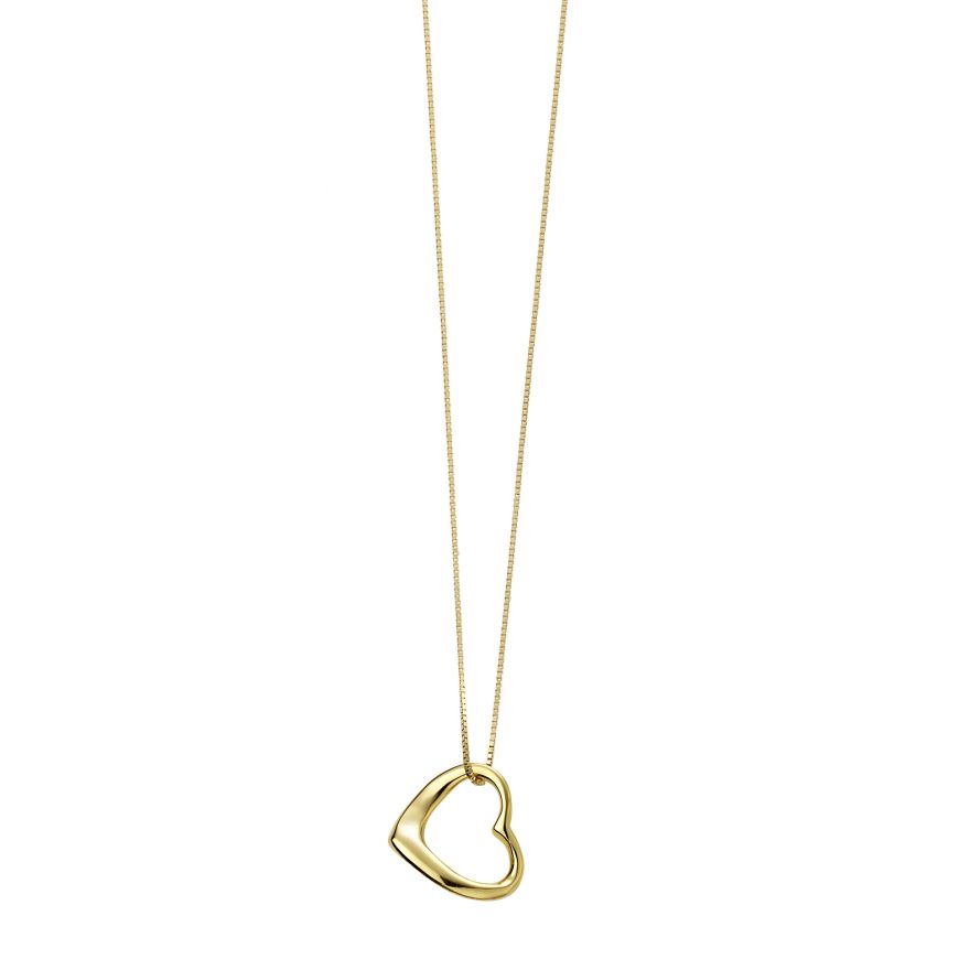 Sterling Silver Gold Plated Slip on Heart Pendant