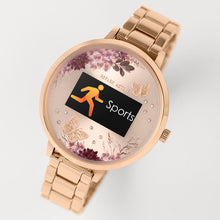 Load image into Gallery viewer, Series 3 Smart Watch with Nude Floral and Rose Gold Stainless Steel Bracelet Strap

