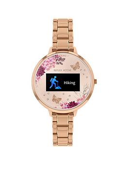 Series 3 Smart Watch with Nude Floral and Rose Gold Stainless Steel Bracelet Strap