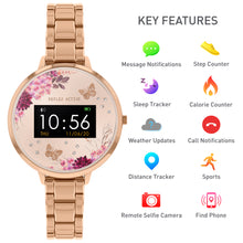 Load image into Gallery viewer, Series 3 Smart Watch with Nude Floral and Rose Gold Stainless Steel Bracelet Strap
