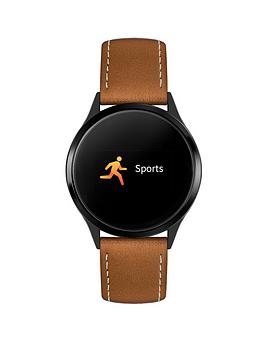 Series 4 Smart Watch with Touch Screen and Brown Leather Strap