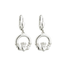 Load image into Gallery viewer, Sterling Silver Claddagh Drop Earrings
