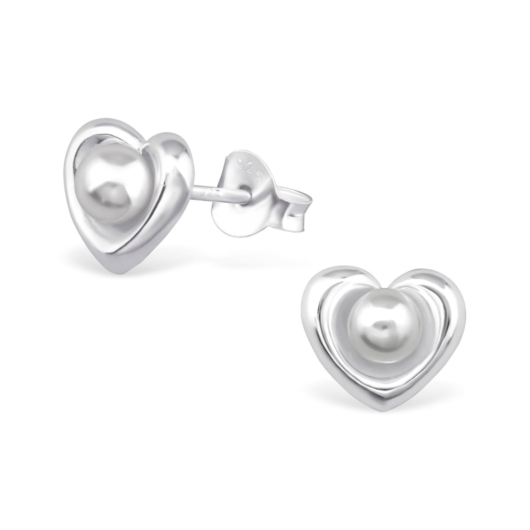 Heart Pearl Studs