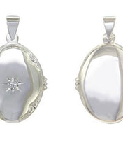 Load image into Gallery viewer, Sterling Silver Oval CZ Locket

