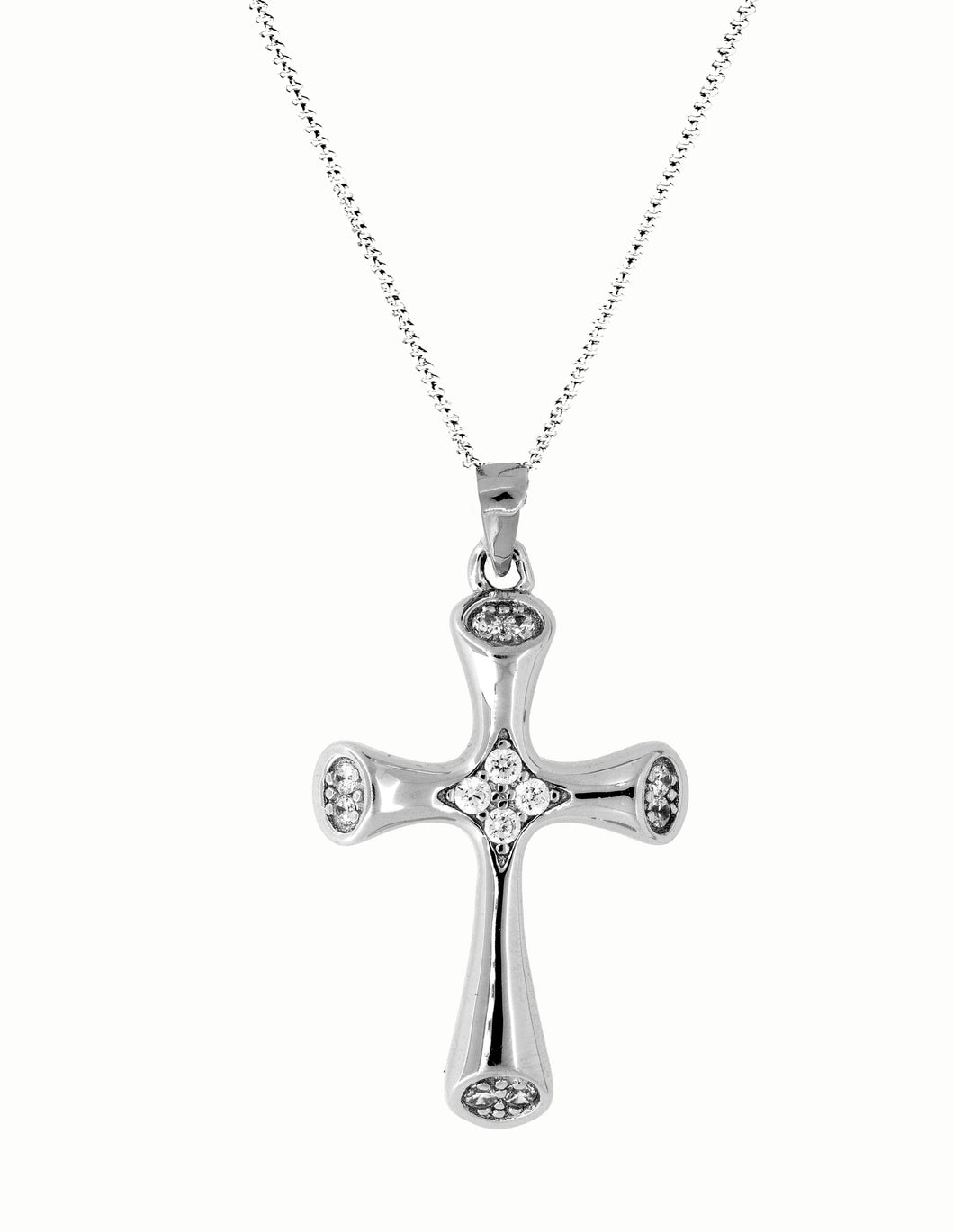 Sterling Silver Cross With Cz