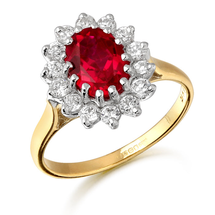 9ct ruby cluster dress ring