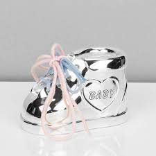 Silver Plated Baby Bootes Money Box