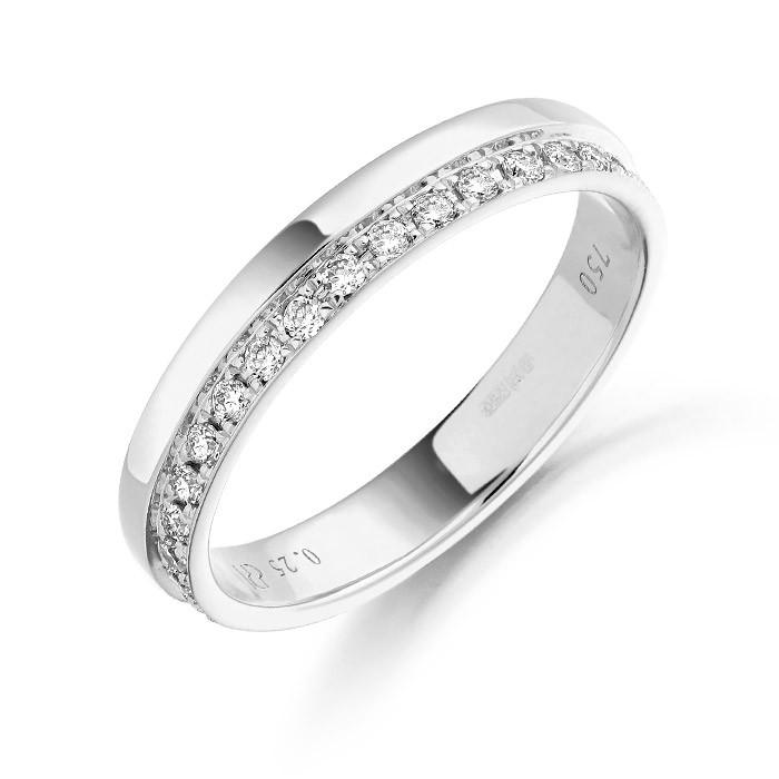 18K GOLD .25CT OFF CENTRED DIAMOND WHITE GOLD RING