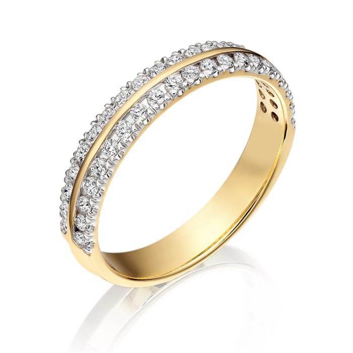 18K Gold 0.33ct Diamond Wedding Ring with Micro Pave setting