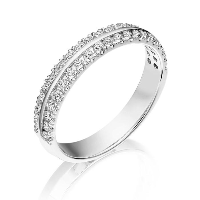 18K Gold 0.33ct Diamond Wedding Ring with Micro Pave setting