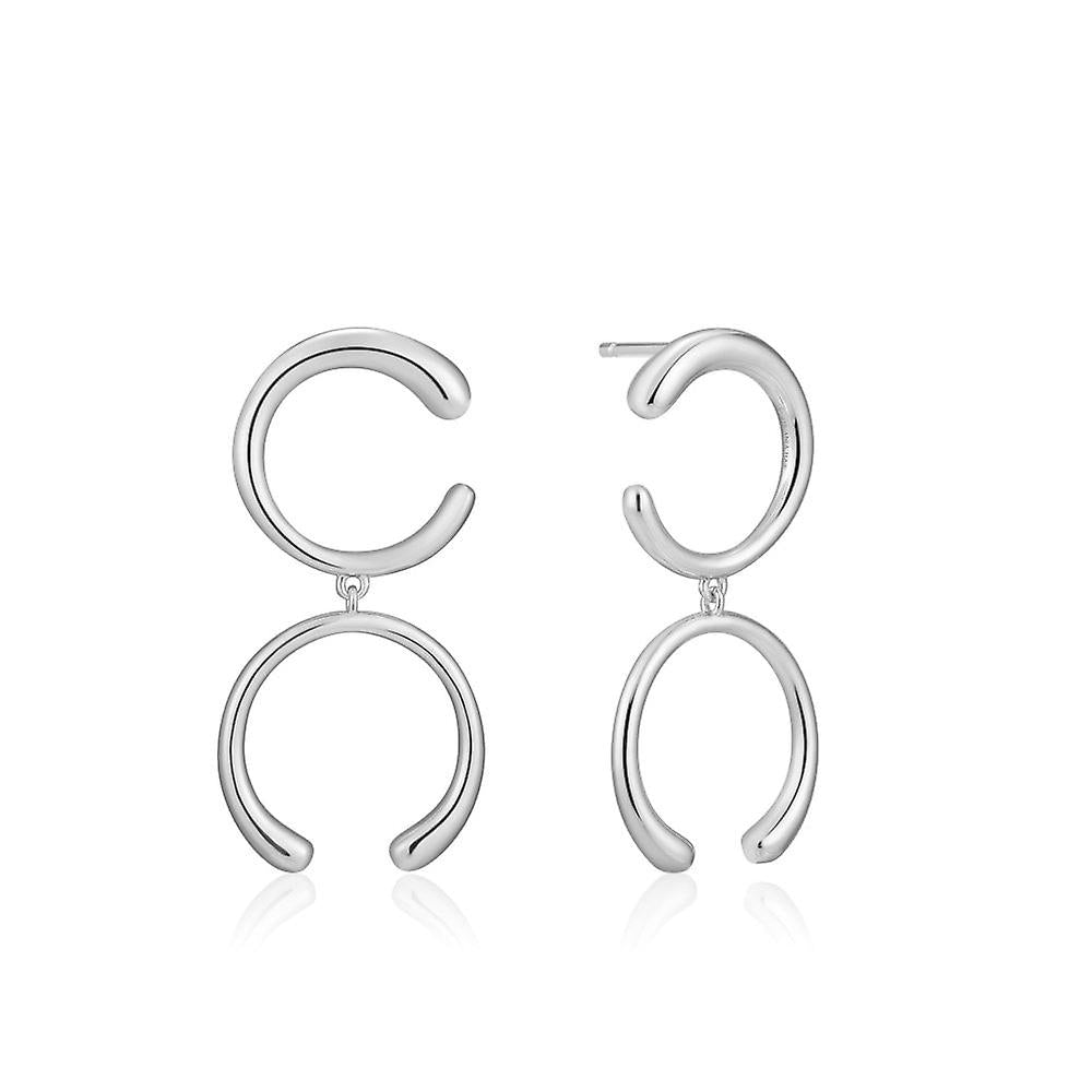 Sterling Silver Luxe Double Curve Earrings