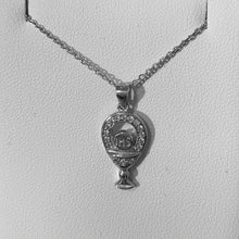 Load image into Gallery viewer, Sterling Silver First Holy Communion CZ Chalice Necklace
