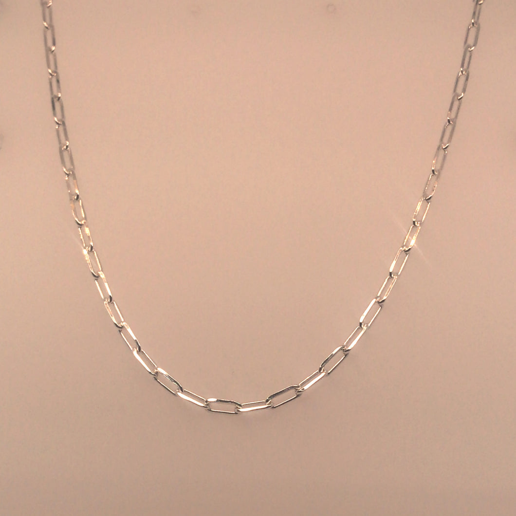Sterling Silver Elongated Cable Chain 18