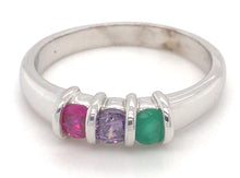 Load image into Gallery viewer, 9ct White Gold 3 Birthstone Ring Made To Order
