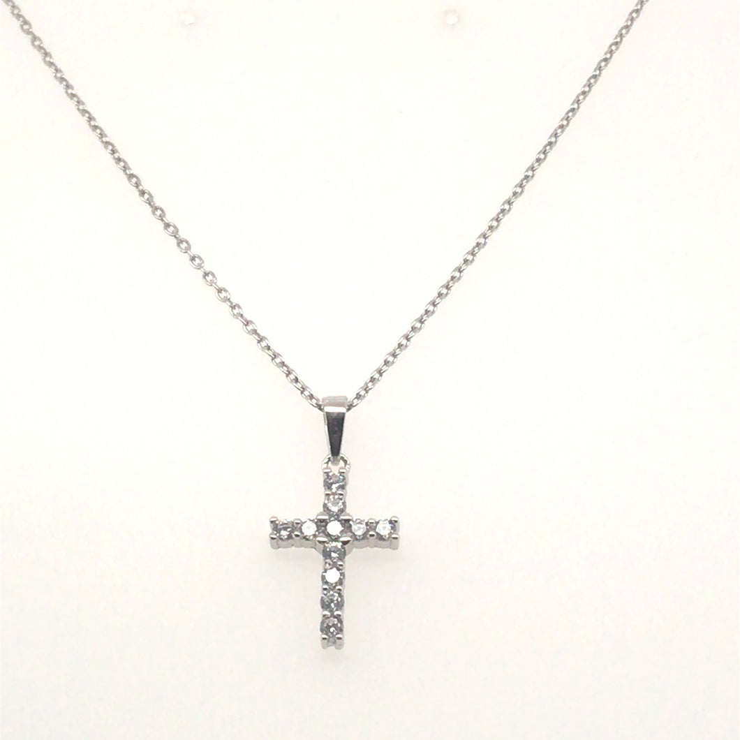 Sterling Silver Cross  with sparkle and Chain