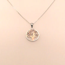 Load image into Gallery viewer, Sterling Silver Tree of Life With Cz Rose Gold
