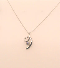 Load image into Gallery viewer, Sterling Silver cz Twirl Pendant
