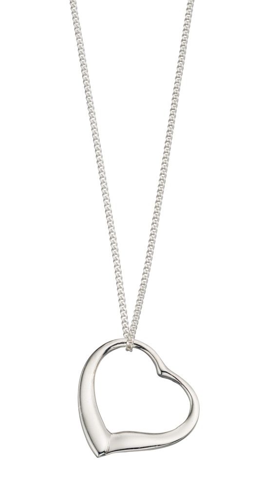 Sterling Silver Floating Heart Large