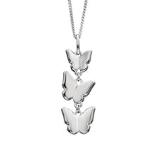 Load image into Gallery viewer, Sterling Silver Triple Butterfly Pendant

