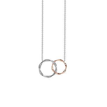 Sterling Silver Two Tone Circle Necklace