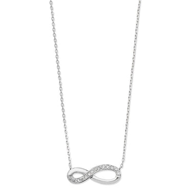 Sterling Silver Cz Infinity Necklace