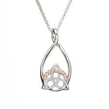 Sterling Silver & Rose Gold Trinity Pendant