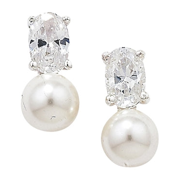 Pearl CZ Earrings